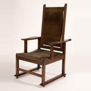 Reclining oak chair-0