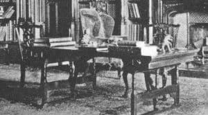A rare walnut writing / library table-726