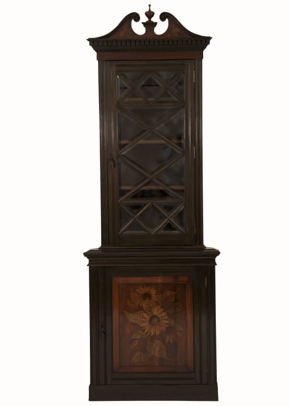  A green stained corner cabinet -0 