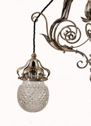 A silver plated three branch electrolier-1041