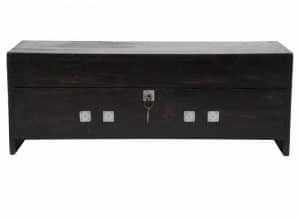 An ebonised pine toy chest -0