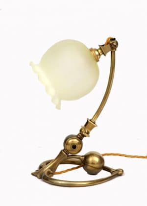 A W.A.S. Benson brass horse shoe table lamp -0