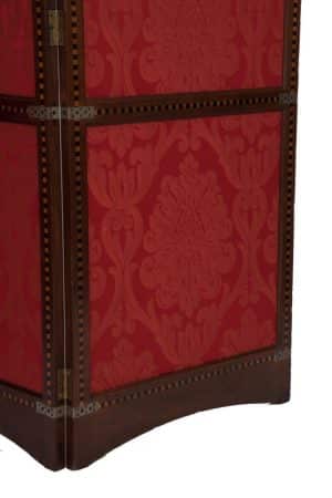 A three fold inlaid teak screen-1430