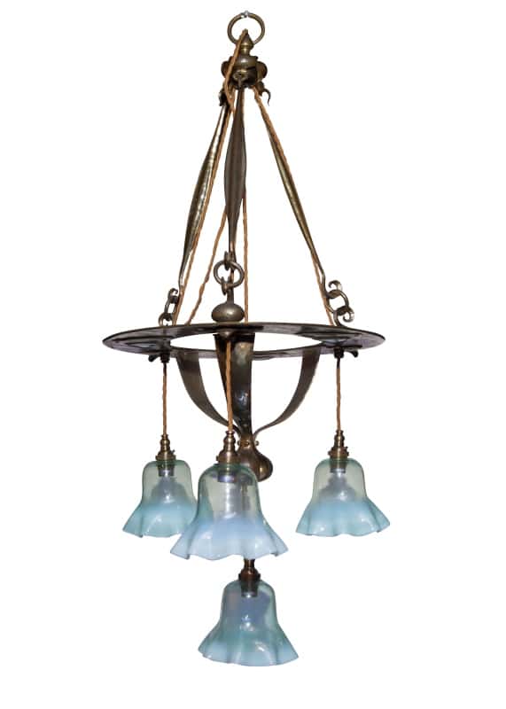  A rare Arts & Crafts brass electrolier-0 