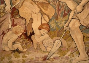 A rare Pre-Raphaelite woolwork embroidery-1792