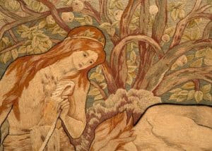 A rare Pre-Raphaelite woolwork embroidery-1796
