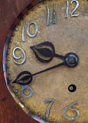 A rare inlaid oak mantle clock -1805