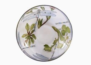 An enamelled glass bowl