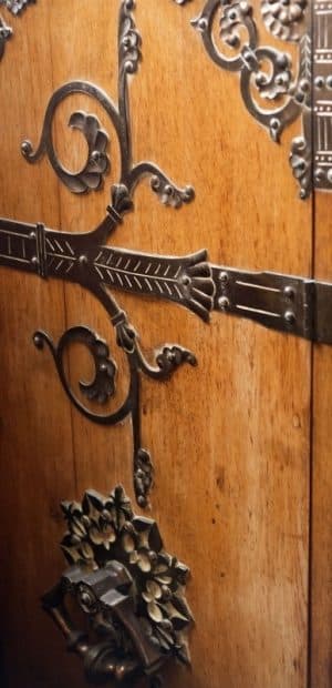 An oak cabinet