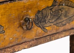 A rare painted wood coffer
