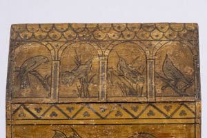A rare painted wood coffer