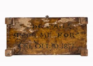 A rare painted wood coffer