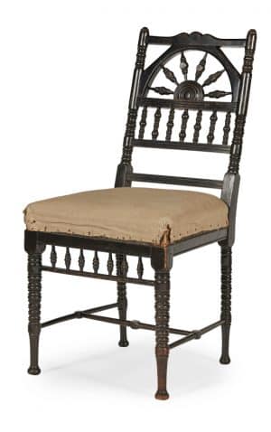 An Aesthetic Movement ebonised side chair.
