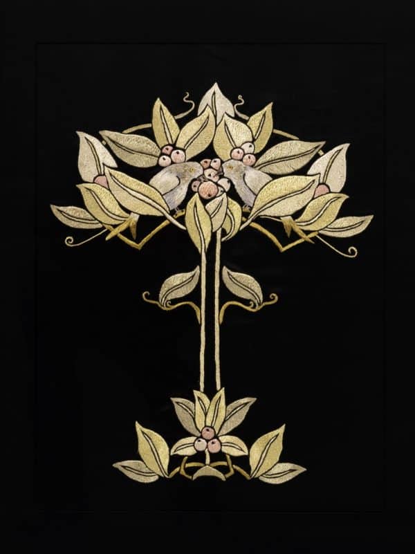  An Arts and Crafts framed silk embroidery from Paul Reeves London 