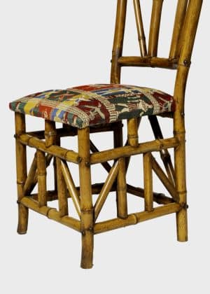 A pair of bamboo chairs