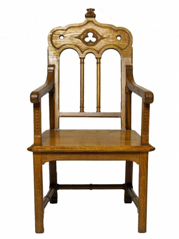  A Gothic Revival oak armchair 