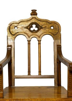 A Gothic Revival oak armchair