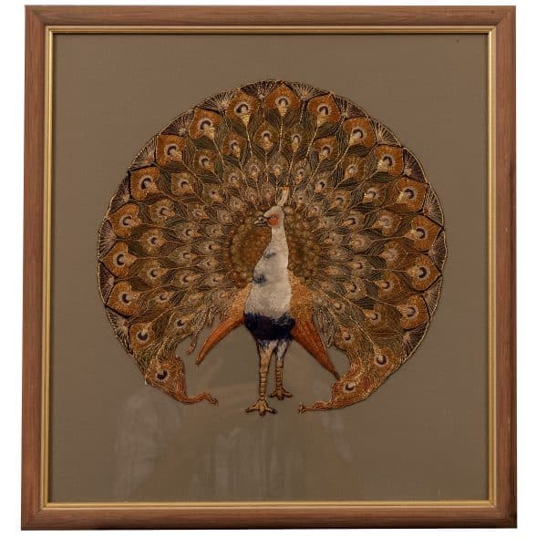  An embroidered peacock 