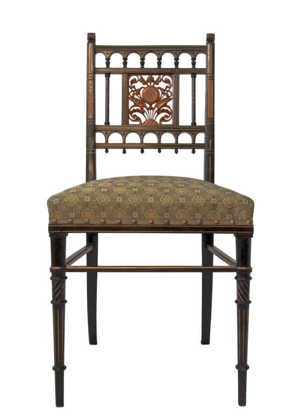  Gillows Aesthetic Movement chair - front on 