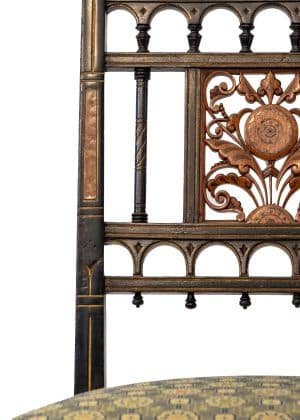 Gillows Aesthetic Movement chair - back detail