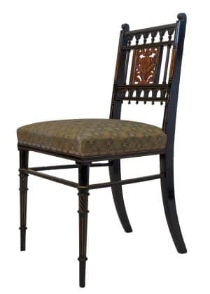 Gillows Aesthetic Movement chair - from and side view