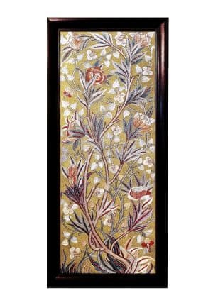 'Peony' a silk embroidered panel