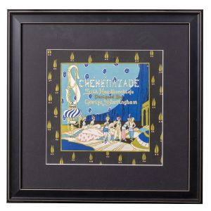 'Scheherazade' twelve framed silk handkerchiefs
